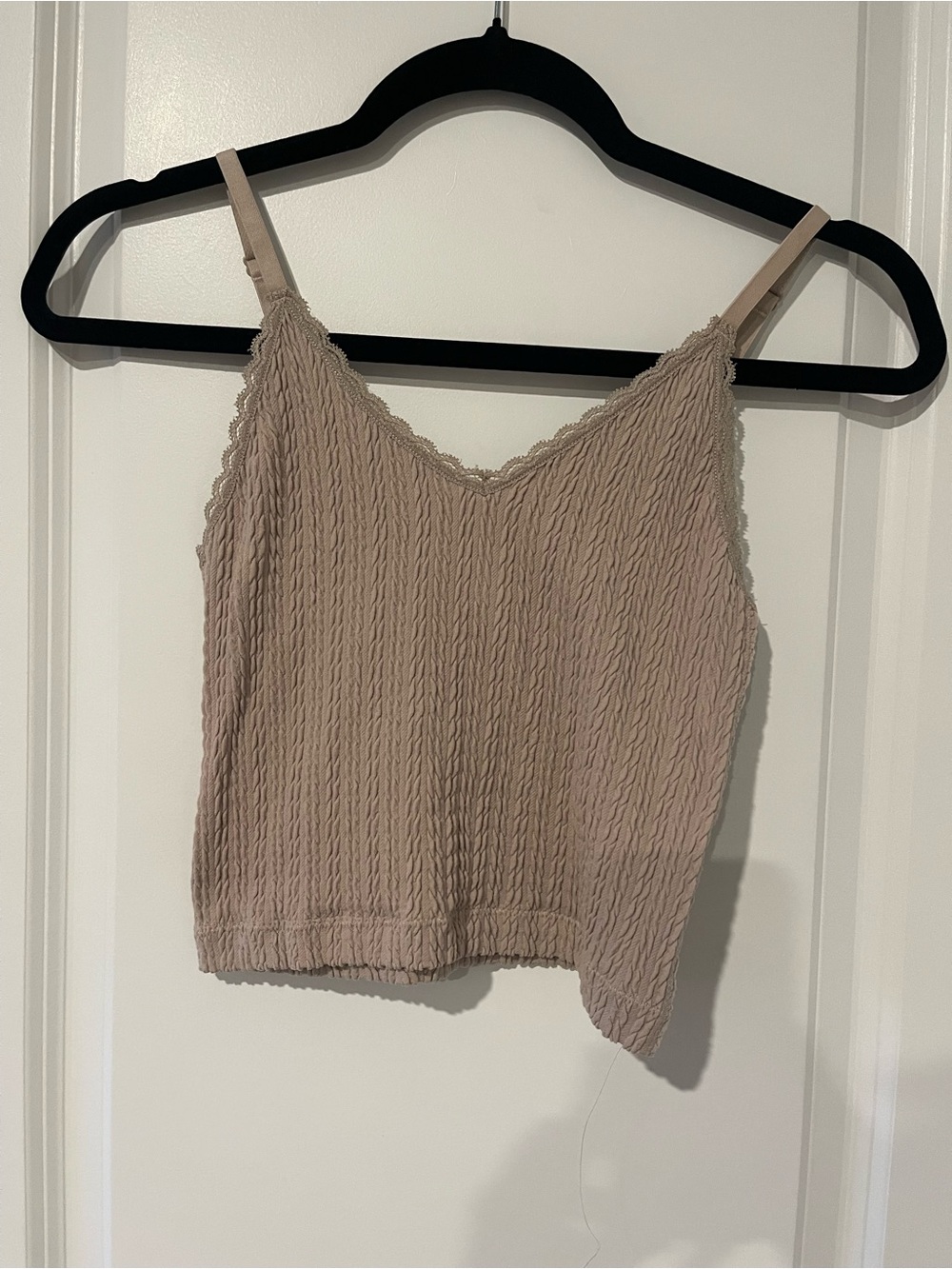 Two Pink Rose Blush Ribbed Lace-Edge Cami